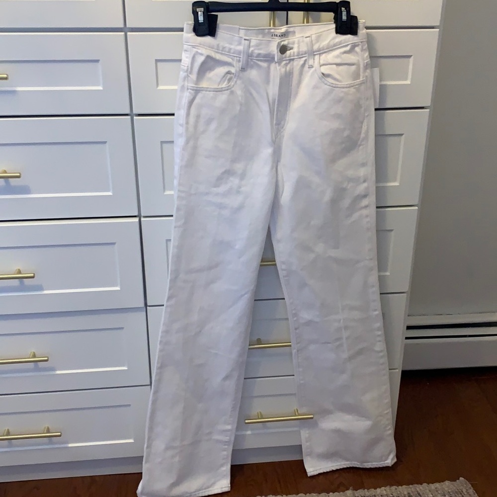 J Brand white super high rise wide Jean size 26- style: Joan